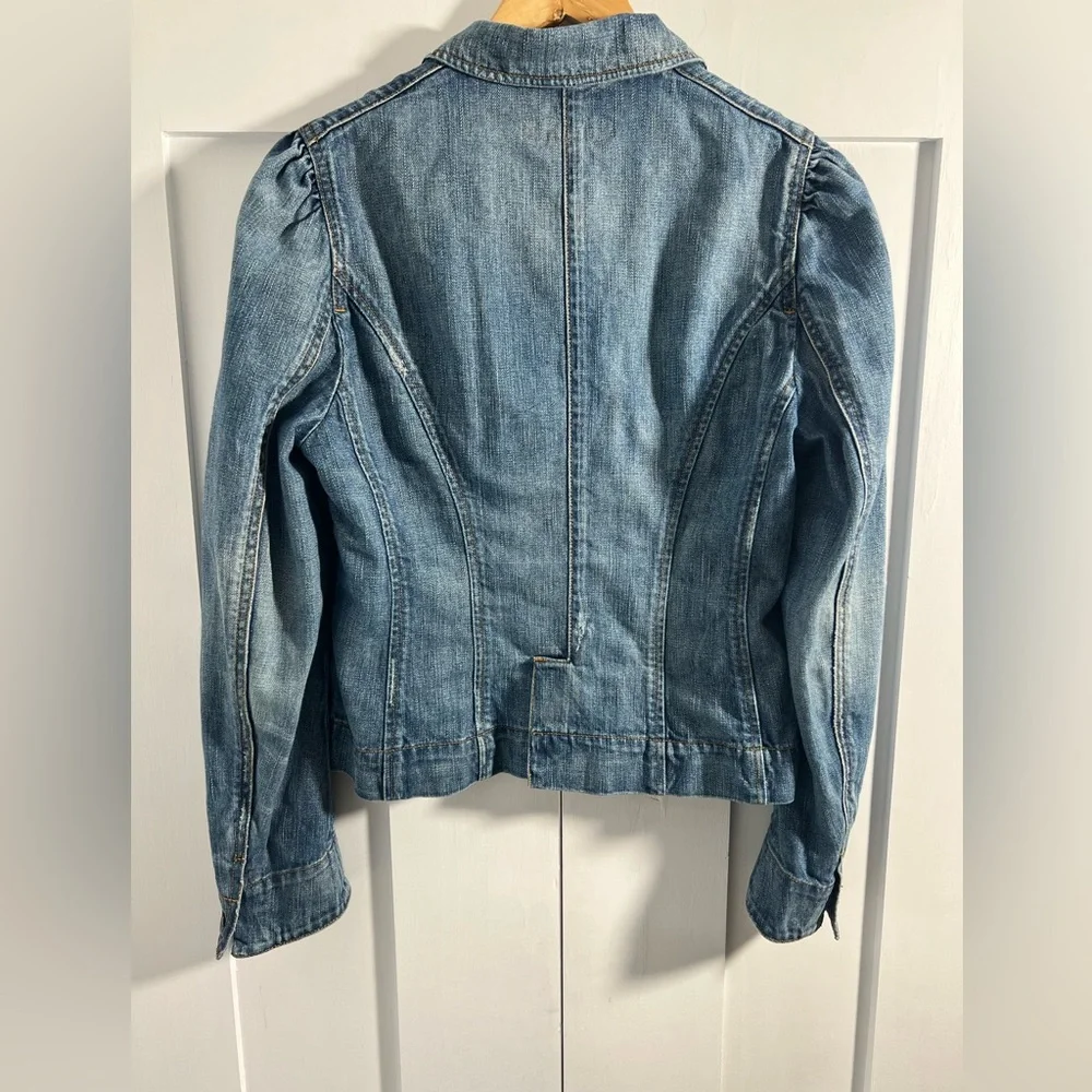 Vintage Ralph Lauren Denim Jacket | Tailored Puff Shoulder | Button Front | - Picture 5 of 7